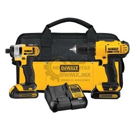 Combo de Taladro y Llave de Impacto Inalámbrico 20V DeWalt DCK240C2