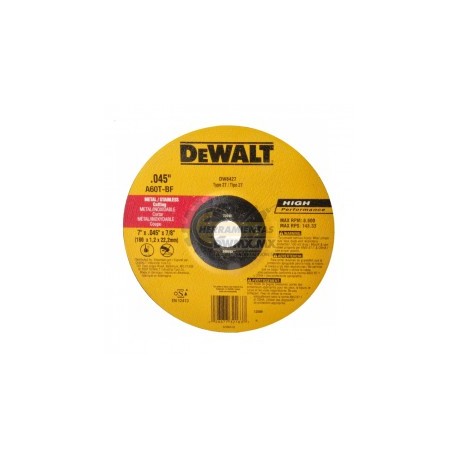Disco de Acero Inoxidable 7" DeWalt DW8427