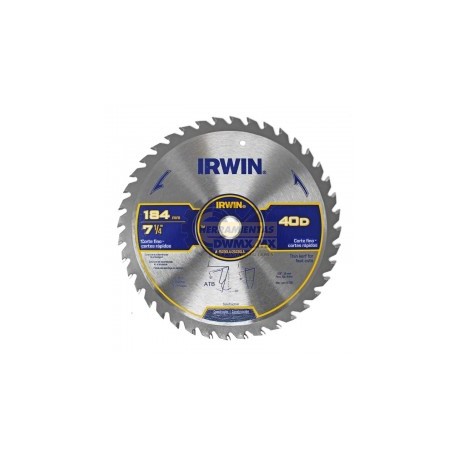 Disco de Corte Fino 7-1/4" X 40T IRWIN 15230LA